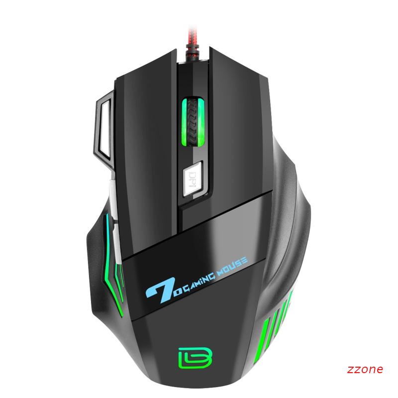 Chuột chơi game 7D có đèn RGB cổng USB cho máy tính