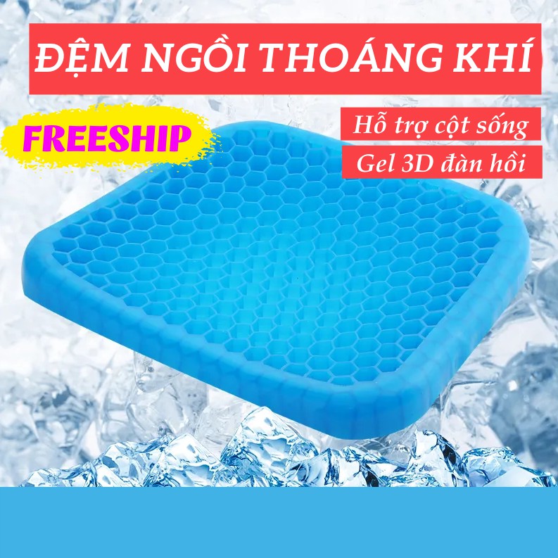 Đệm Ngồi, Đệm Gel Tổ Ong Thoáng Khí Lót Ghế Ngồi, Ô Tô Bảo Vệ Cột Sống