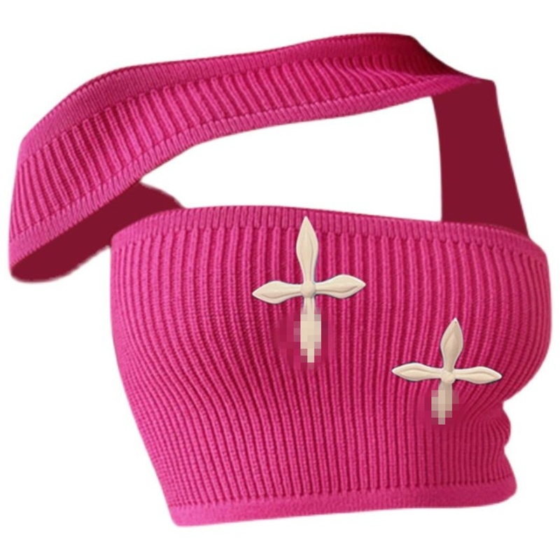 Áo Croptop Dệt Kim Không Tay Hở Vai Hở Lưng Gợi Cảm Cho Nữ