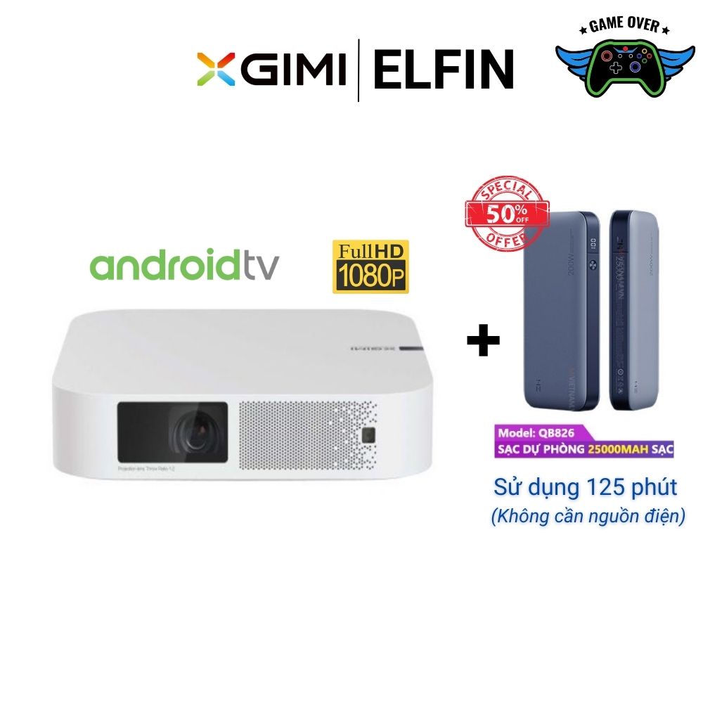 Máy chiếu thông minh XGIMI Elfin - Full HD - 800Ansi - 3D - Android TV thumbnail