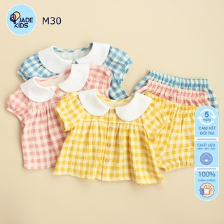 Đồ bộ cho bé gái JADEKIDS | Bộ đồ cho bé gái chất xô muslin nhật họa tiết hoa cổ sen vỉ mềm thoáng mát cho bé