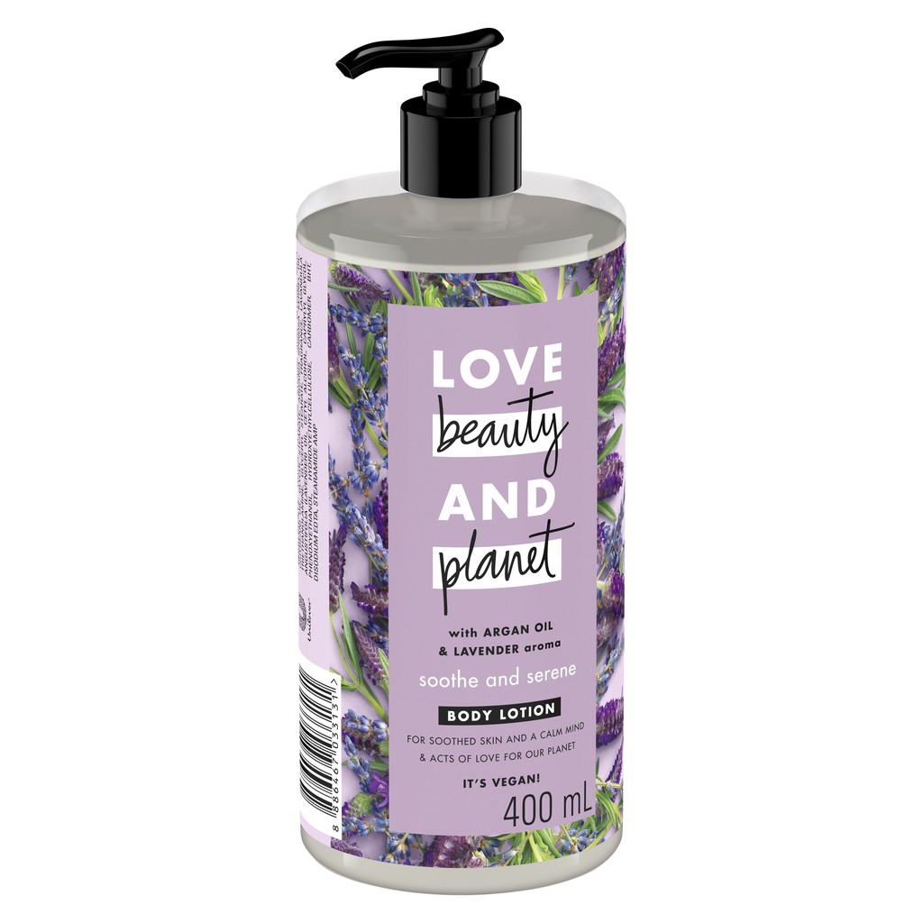 Sữa dưỡng thể LOVE BEAUTY & PLANET dưỡng ẩm dịu nhẹ Soothe & Serene với 100% tinh dầu Argan Morocco 400ml | BigBuy360 - bigbuy360.vn