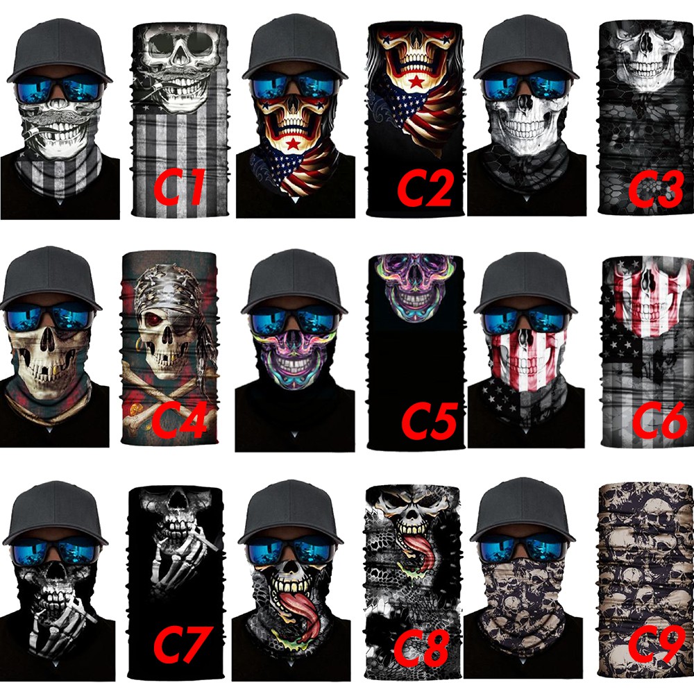 Set 100 Khẩu Trang Dày Chống Bụi In 3D Hình Đầu Lâu / Joker / Ngụy Trang