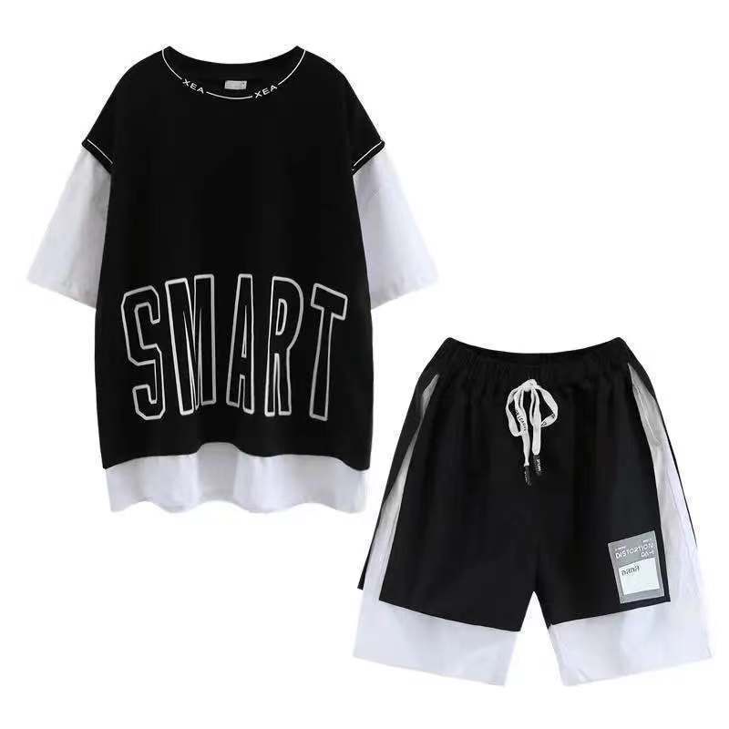 Set Đồ Thể Thao Hai Món Bằng Cotton Nguyên Chất Dáng Rộng Thời Trang Hàn Quốc Cho Bé Trai