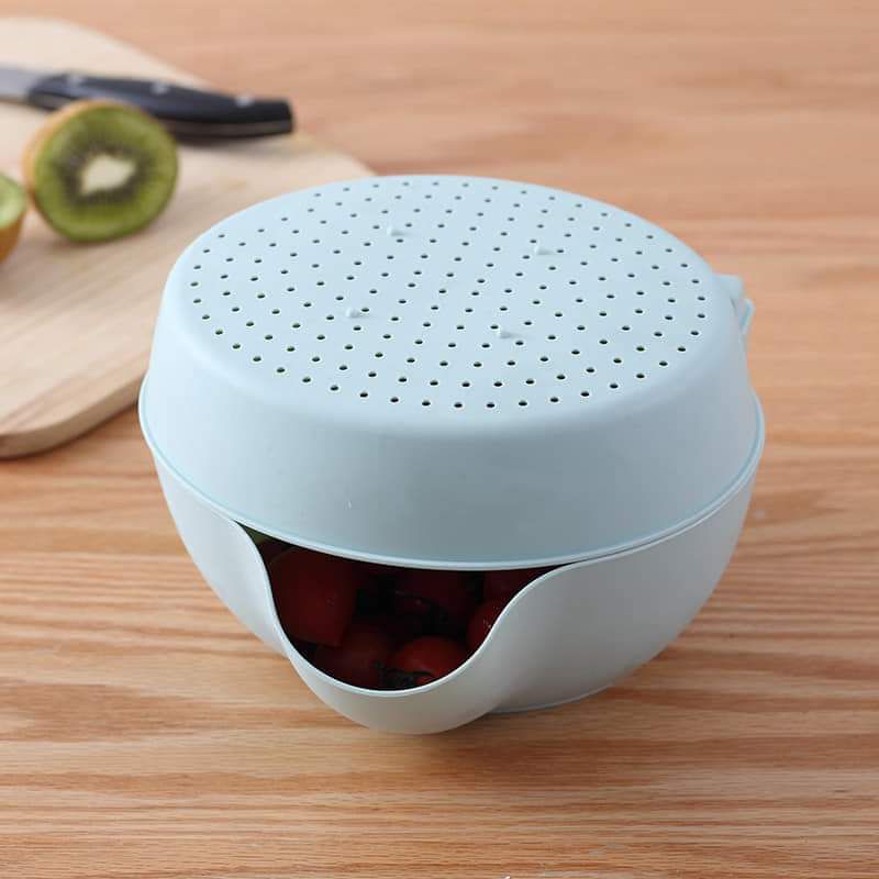 Rổ đựng trái cây 2 ngăn có kệ đựng điện thoại 22.5x20.5x9cm,,,