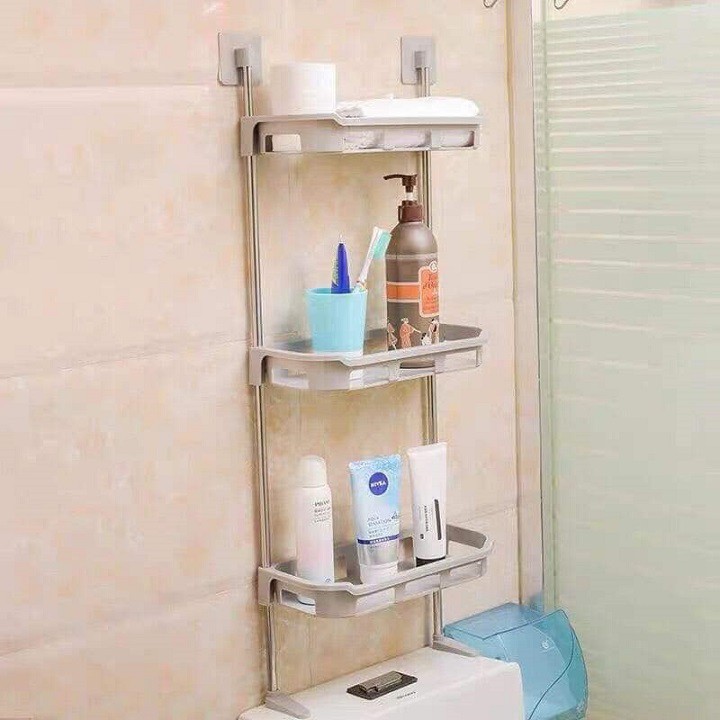 Kệ toilet tiện lợi, kệ trong nhà vệ sinh, kệ nhà tắm 2 tầng, 3 tầng đa năng tiết kiệm không gian