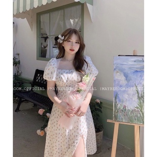 Đầm midi hoa phong cách hàn quốc