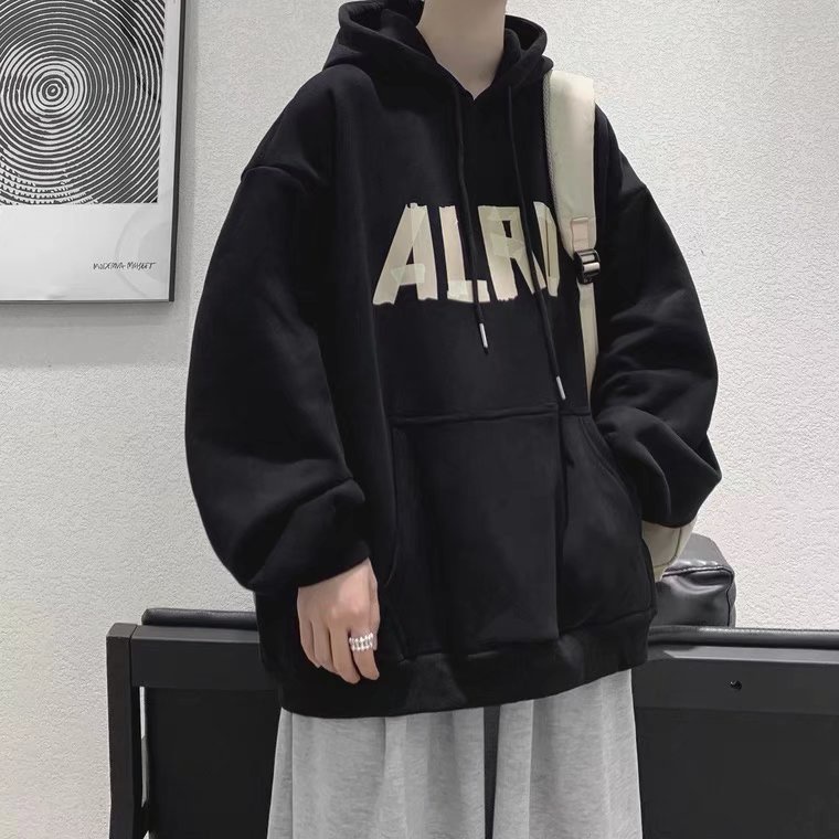 Áo hoodie Dáng Rộng Thoải Mái In Chữ Phong Cách Hip Hop Đường Phố Nhật Bản Cỡ M-5XL Cho Nam