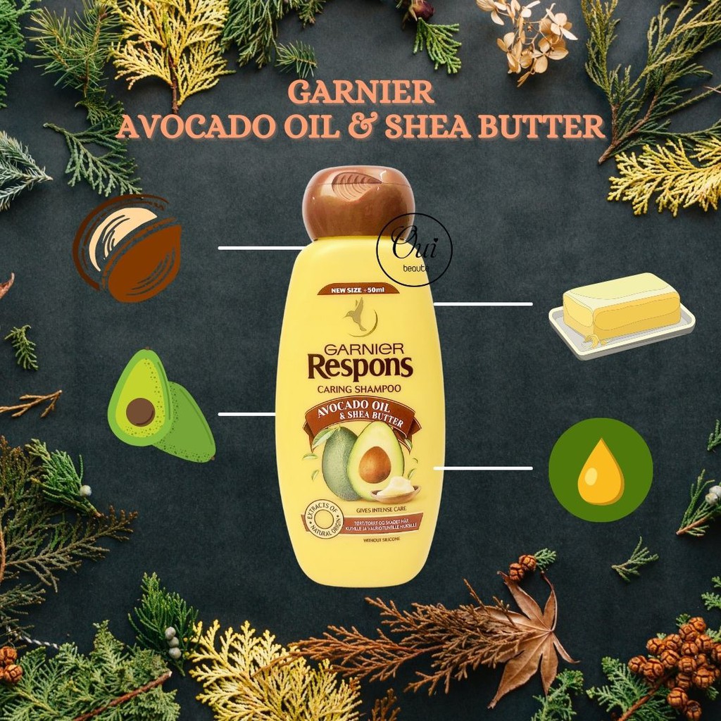 Bộ dầu gội xả Garnier Respons Avocado 300ml, Gội xả Bơ phục hồi không silicon Ouibeaute