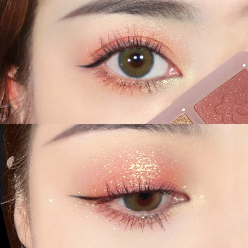 Bảng phấn mắt 3 màu GECOMO nhũ kira tông cam đào hồng đất Cute Claw Three Color Eyeshadow Palette GECO08 | BigBuy360 - bigbuy360.vn