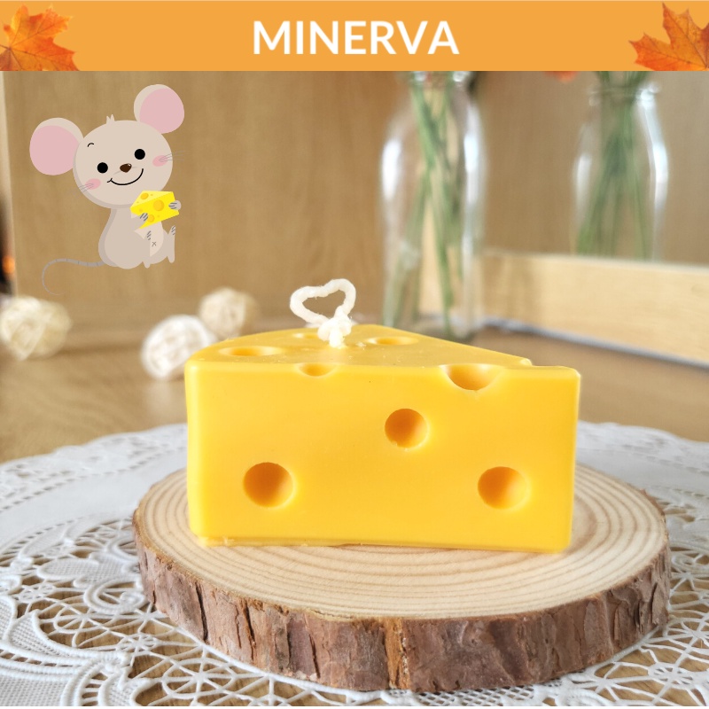 Nến thơm hình bánh PHÔ MAI Minerva không khói , phụ kiện trang trí , quà tặng