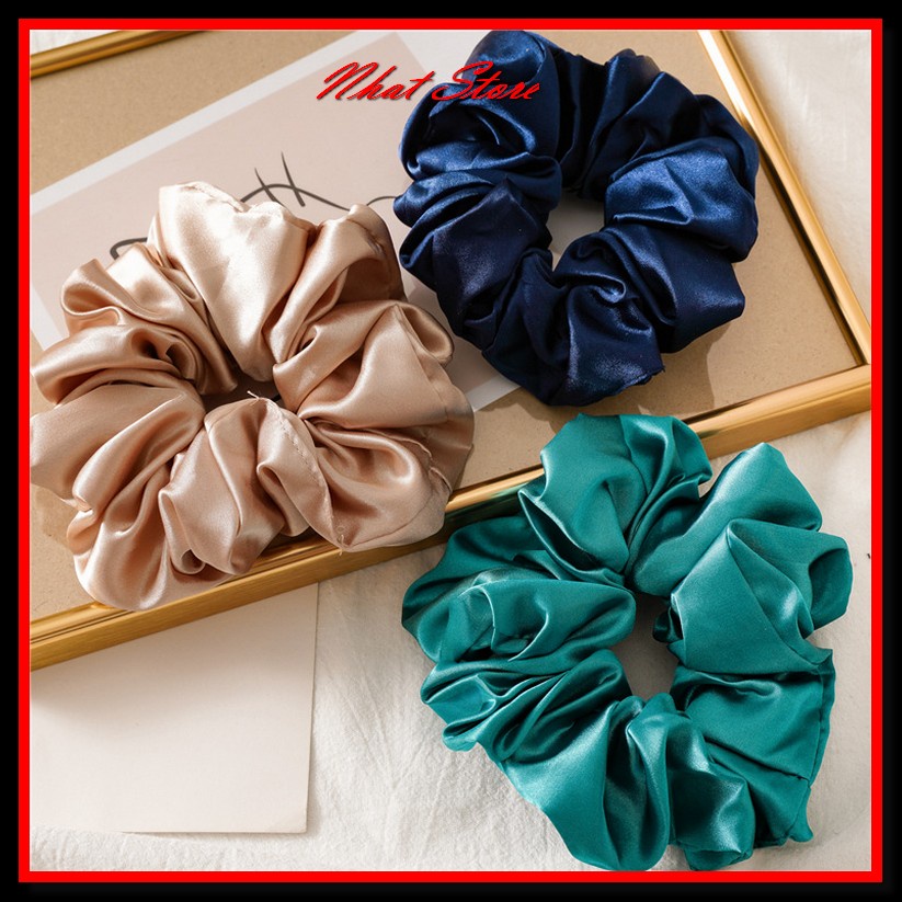 Srunchies lụa satin nhiều màu sắc,dây buộc tóc nữ Nhat Store Accessories