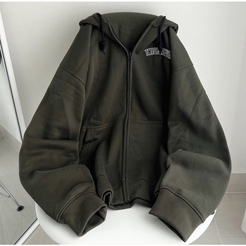 Áo khoác thêu THIS mũ 2 lớp TC6