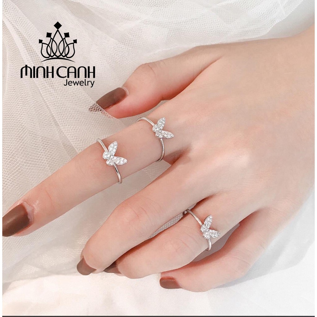 Nhẫn Bạc Bướm Đính Đá Freesize - Minh Canh Jewelry
