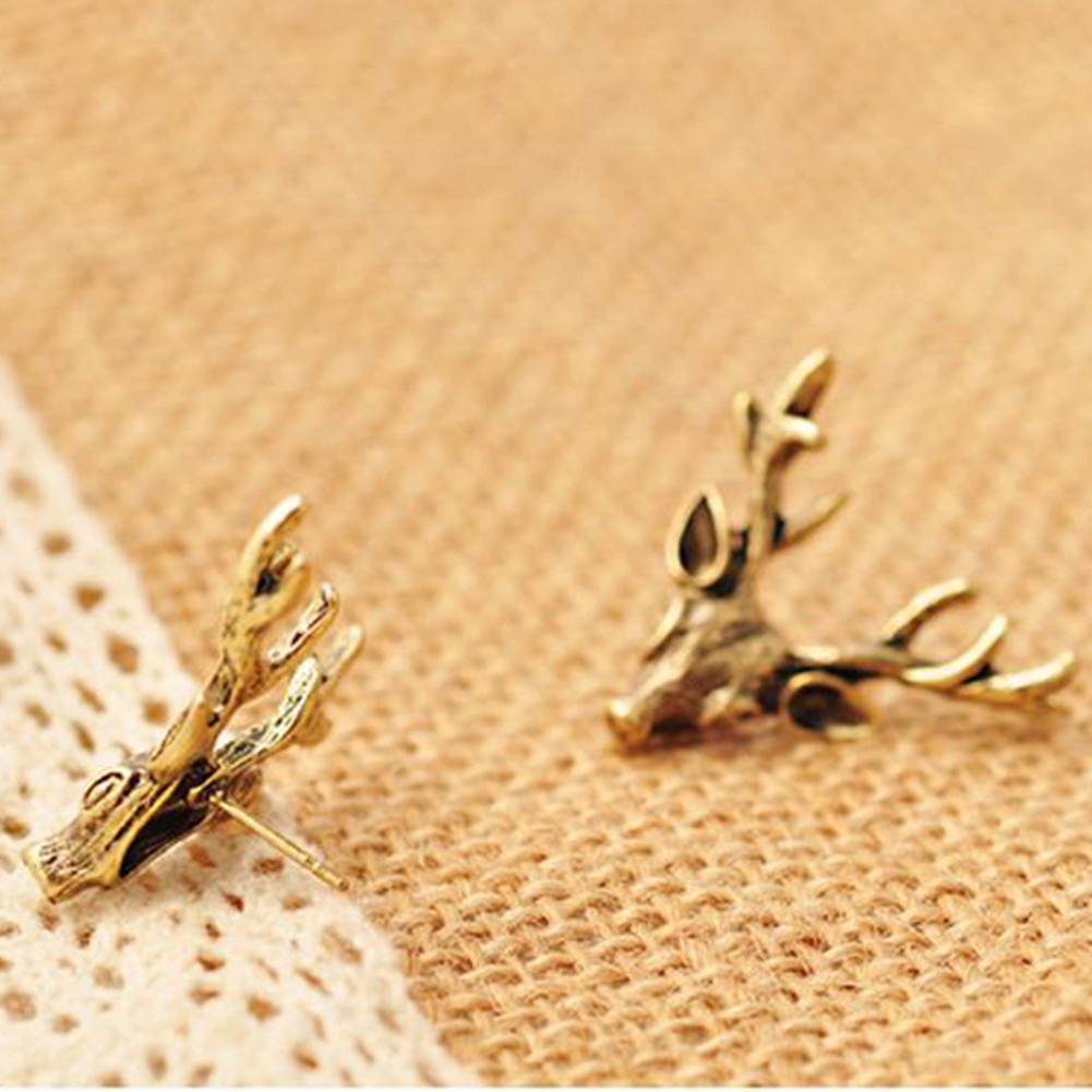 Cặp khuyên tai hình đầu nai cá tính dễ thương dành cho nữ