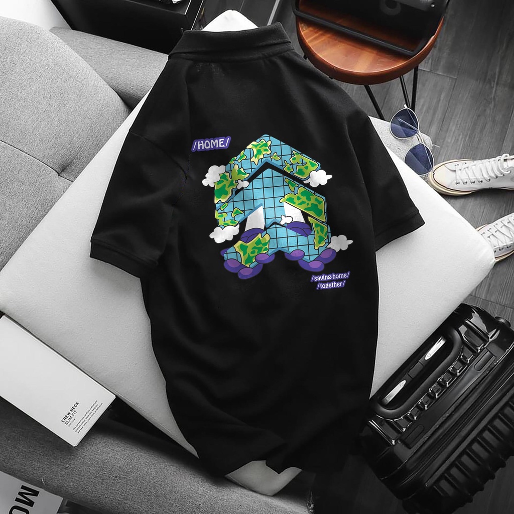 Áo POLO 5theway, chất Thun Cá Sấu Poly Thái full size Nam Nữ, Áo có cổ trắng đen, cổ trụ Unisex, KKim Shop