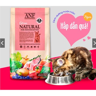 ANF Natural 6Free Thức Ăn Hạt Hữu Cơ Cho Mèo Con Indoor Kitten Vị Cá Hồi Và Gà 2kg