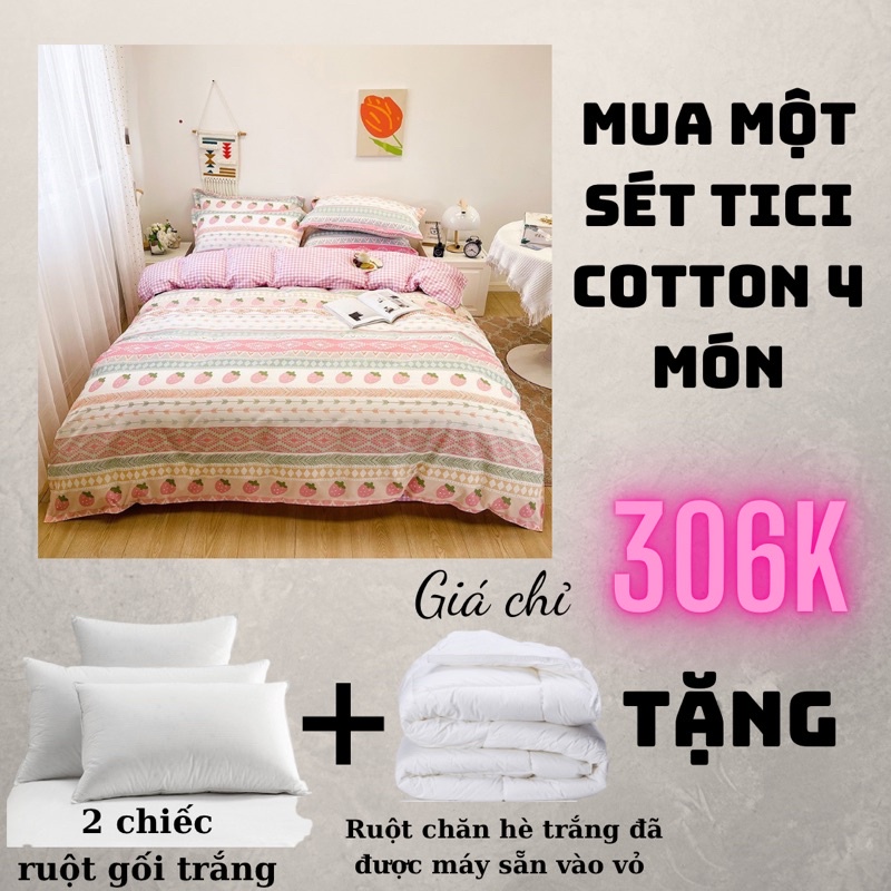 Set chăn ga gối poly cotton, Ưu đãi tặng quà cực lớn hàng đẹp giá rẻ