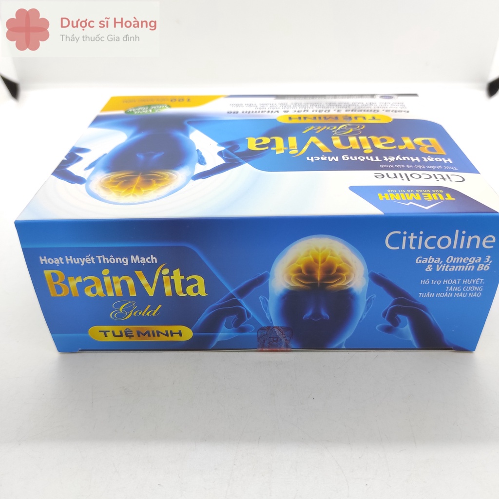Hoạt Huyết Thông Mạch BrainVita Gold - Giảm Đau Đầu, Chóng Mặt, Mất Ngủ - Tuệ Minh