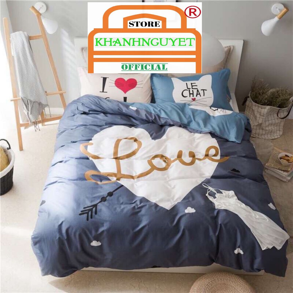 Bộ vỏ chăn drap cotton 100% -Tim Love