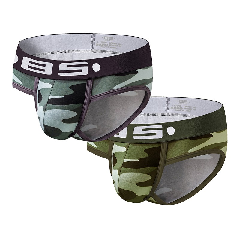 ORLVS Quần lót lưng thấp bằng cotton thoáng khí họa tiết rằn ri gợi cảm cho nam BS141