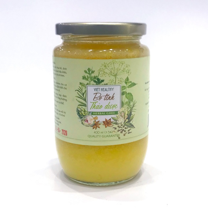 Ghee Thảo Dược Viet Healthy 400ml (Ghee, đại hồi, đinh hương, thìa là, nhục đậu khấu, bạch đậu khấu, atiso, nghệ, tiêu..