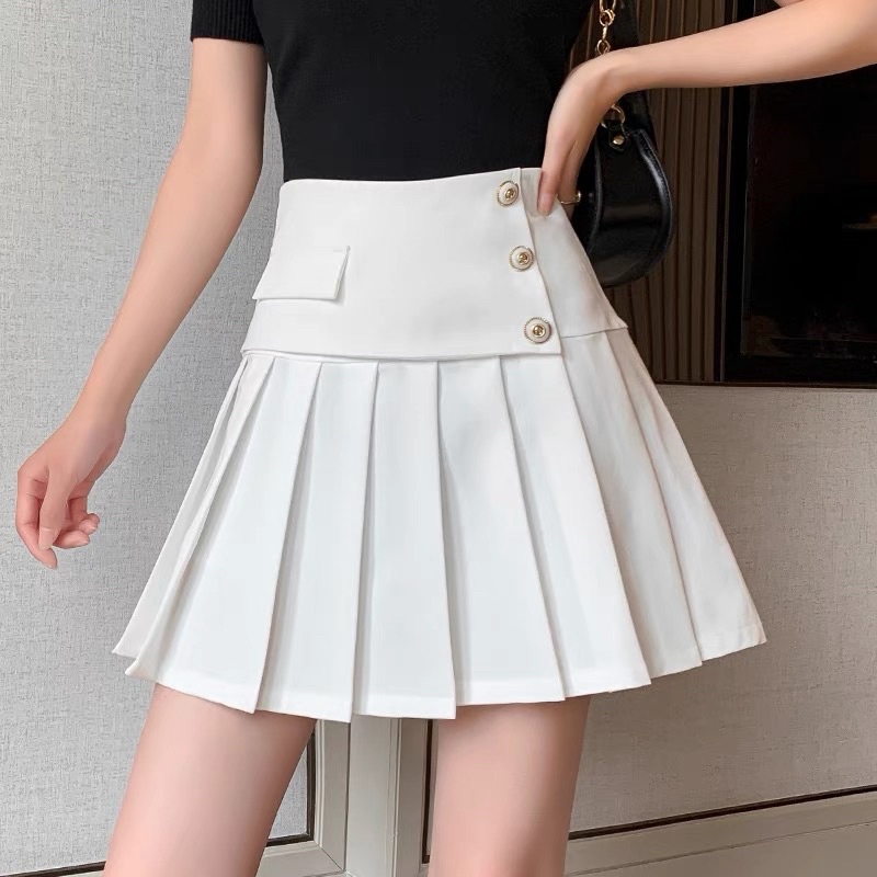 Chân váy tennis xếp ly lưng cao kiểu dáng hàn quốc đính khuy cao cấp trẻ trung năng động CV514 SUTANO
