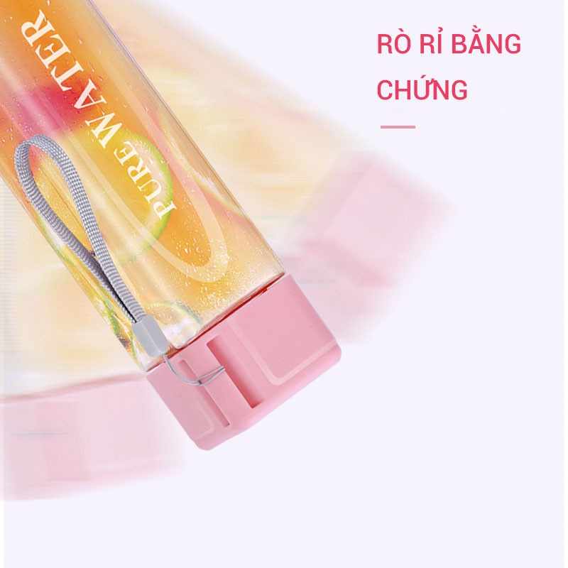 [FREESHIP] Bình nước nhựa trong suốt cho trẻ em, học sinh, bình nước thể thao B2