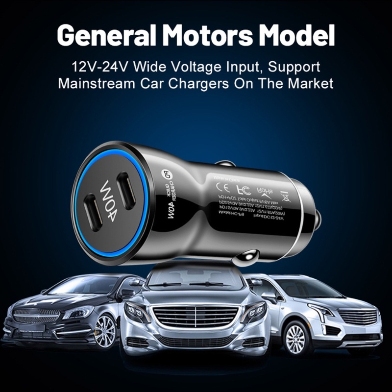 Tẩu Sạc Nhanh PD + PD Điện Áp Đầu Vào 12-24V Cho Xe Hơi