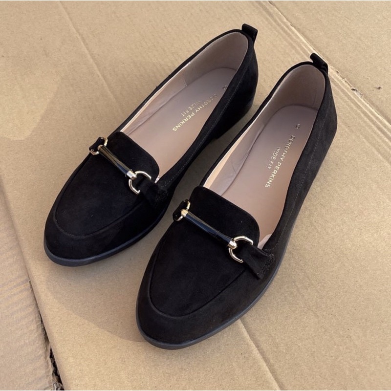 Giày Loafer Nữ Da Lộn Đế Bệt Mũi Tròn, Giày Lười, Giày Búp Bê, Giày Moca Nữ DOROTHY PER.KINS - LITTLE KOREA