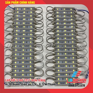 Led hắt 3 bóng 5054 màu trắng kích thước 7211 (VỈ 20 thanh 3 LED 5054)