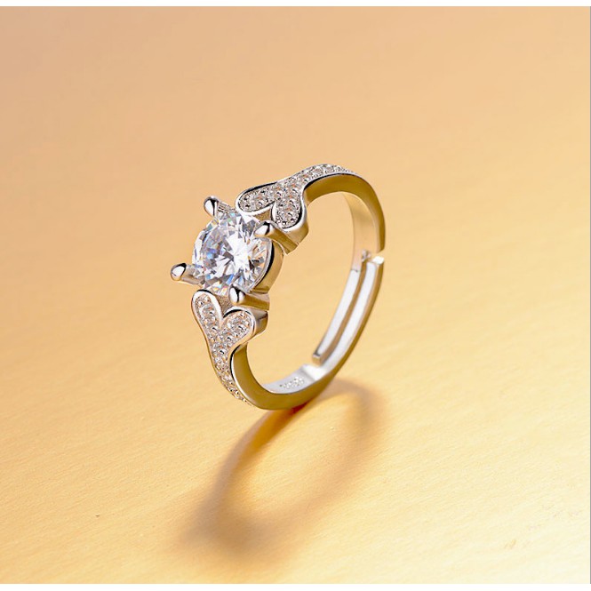 nhẫn nữ đính đá zircon pha lê cao cấp