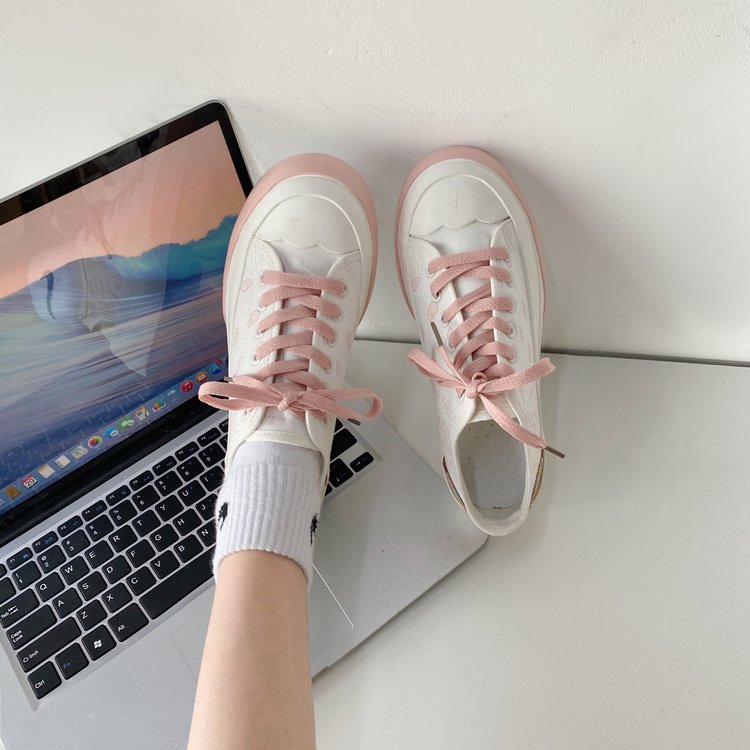 Giày Thể Thao Vải Canvas Đế Bằng Buộc Dây Cá Tính Hợp Thời Trang Cho Nữ | BigBuy360 - bigbuy360.vn