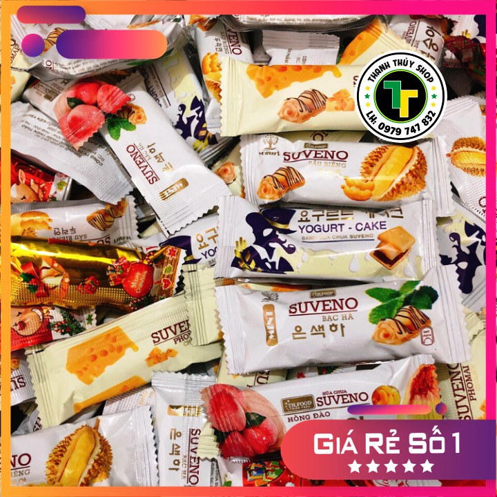 Bánh xốp Suveno Yogurt Cake mix 07 vị đầy đủ ngon mê mệt loại thùng 01 kg | BigBuy360 - bigbuy360.vn
