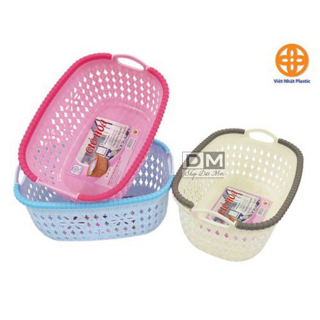 (𝗚𝗶𝗮́ 𝗦𝗶̉) GIỎ HOA NHÍ VIỆT NHẬT- kích thước Dài 22 * Rộng 16 * Cao 10cm