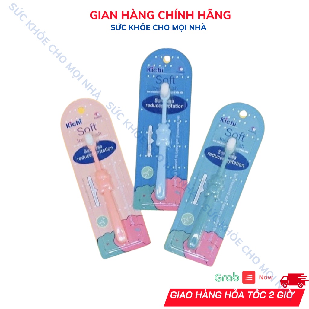 Bàn chải đánh răng lông tơ siêu mềm Kichi cho bé từ 1 tuổi. Suckhoechomoinha