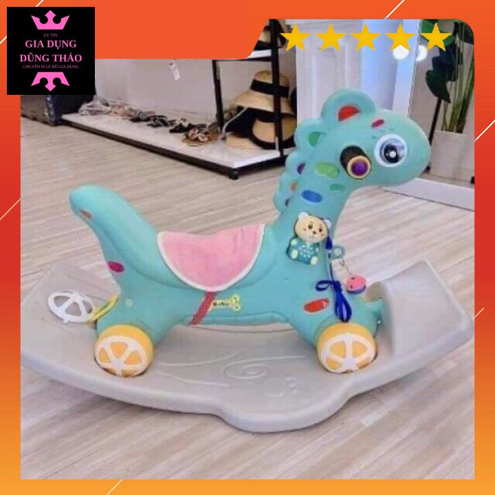 NGỰA BẬP BÊNH TRƯỚC SAU KIÊM XE CHÒI CHÂN 2IN1 CHO BÉ 🦄