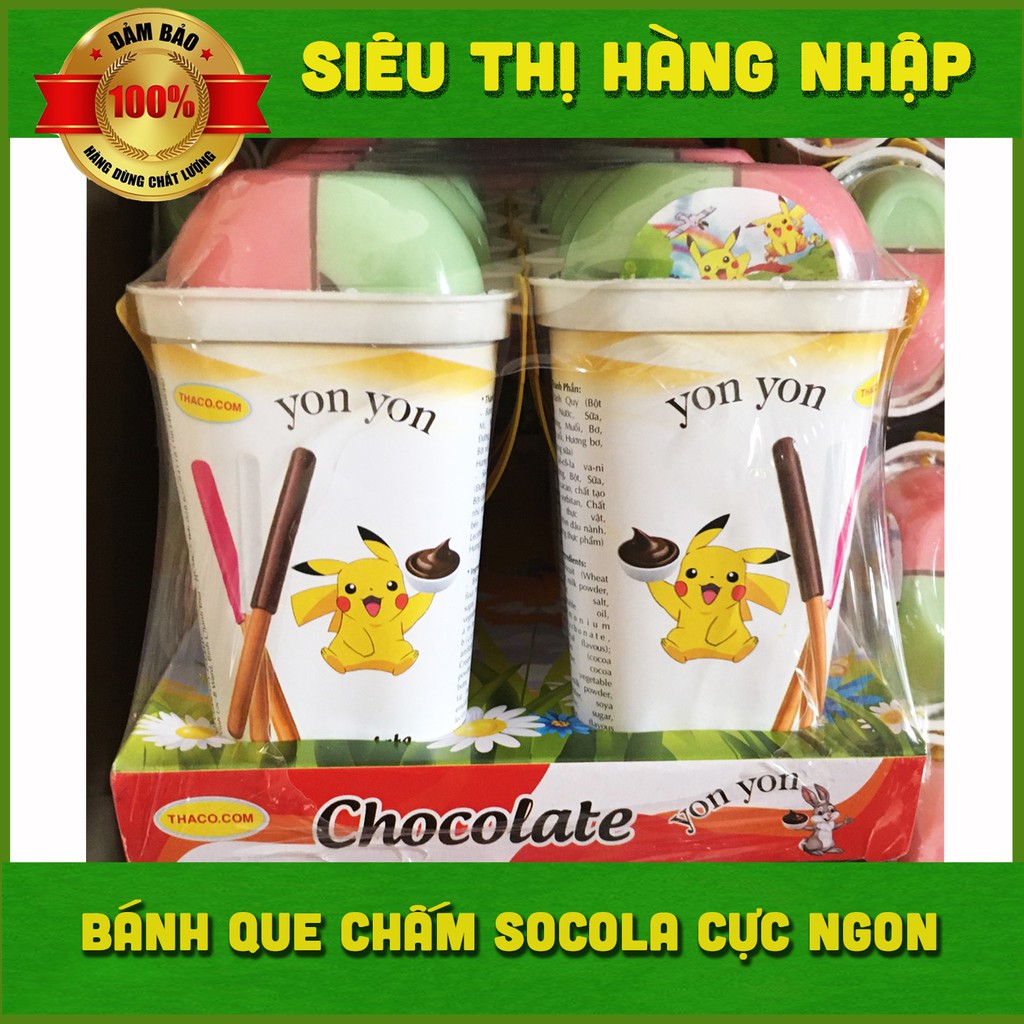 Lốc 10 ly bánh que chấm kem socola Yon Yon siêu ngon (có kèm đồ chơi)