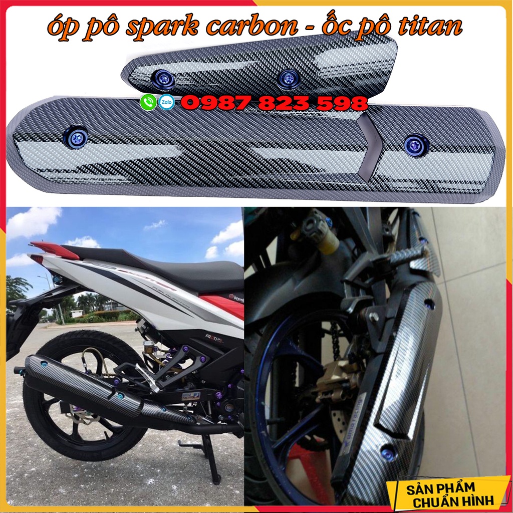 Ốp Pô Spark Carbon Gắn Sirius, Ex 2010 Chế Gắn Cho Nhiều Xe