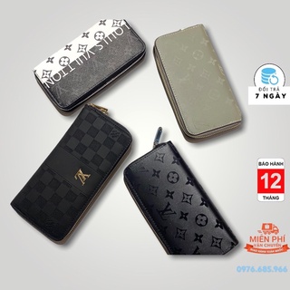 Ví dài cầm tay lv nam nữ da pu khoá zip nhiều ngăn cao cấp.
