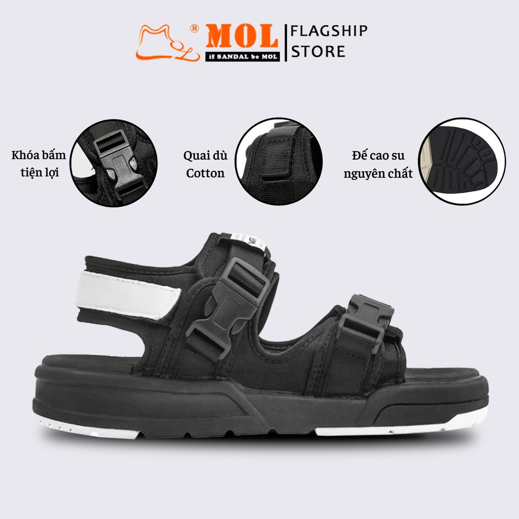 Giày Sandal Vento Unisex Nam Nữ 2 Quai Ngang Khóa Bấm Đi Học Đi Làm Đi Du Lịch Màu Đen Mã NV1002