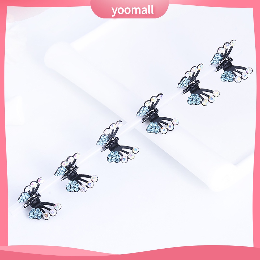 Set 6 kẹp tóc mini hình chú bướm đính đá đáng yêu