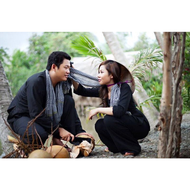 Áo bà ba nông dân - May vải lụa kate - Giá siêu rẻ