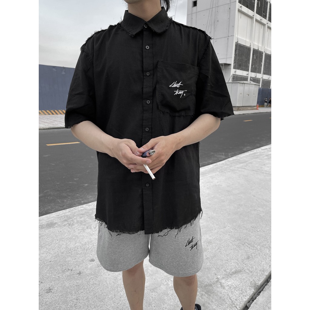 ÁO SƠ MI nam Linen rách CHUOT TRANG HOMELESS