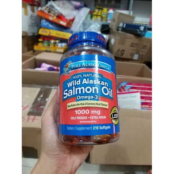 [HCM] T6/2023 Wild Alaskan Salmon Oil Ome ga - 3 1000mg hộp 210v