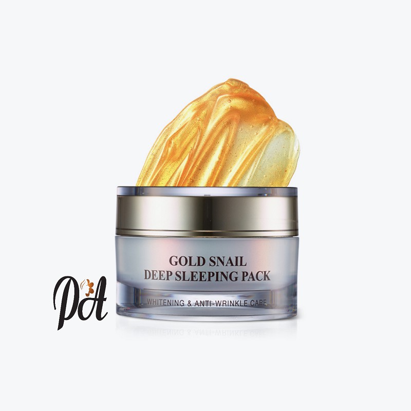 Đắp mặt nạ  ngủ GOLD SNAIL deep sleeping pack