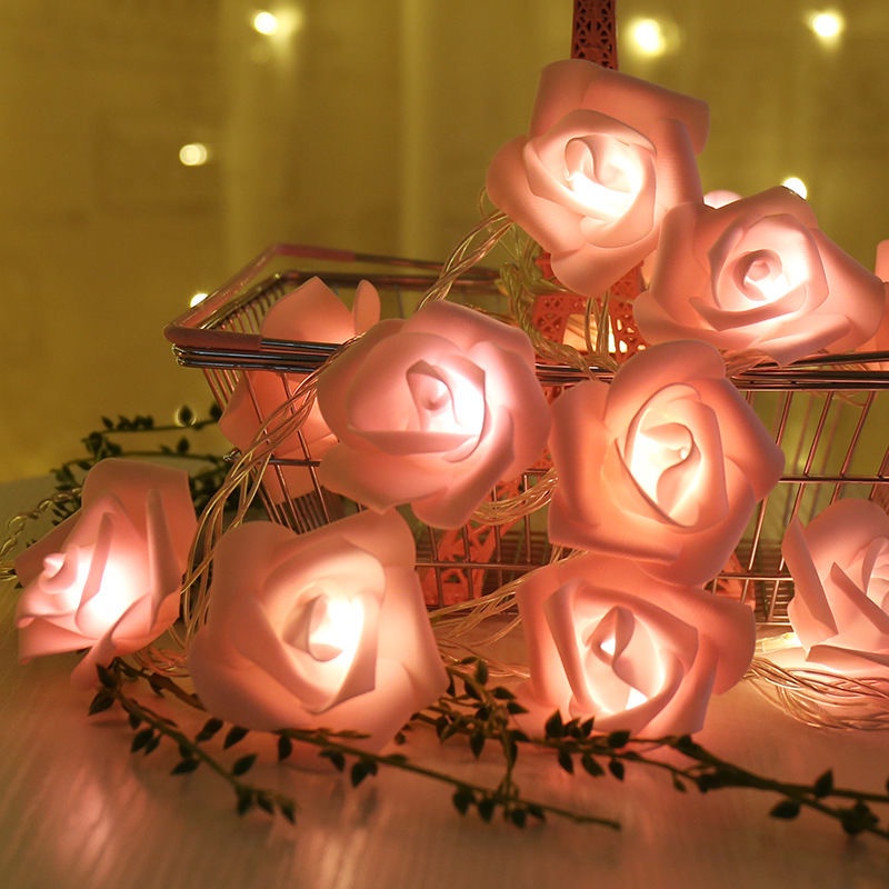 Dây đèn trang trí hoa hồng màu hồng  Decor trang trí phòng ngủ  Điều lãng mạn nhất dành tặng chính bạn