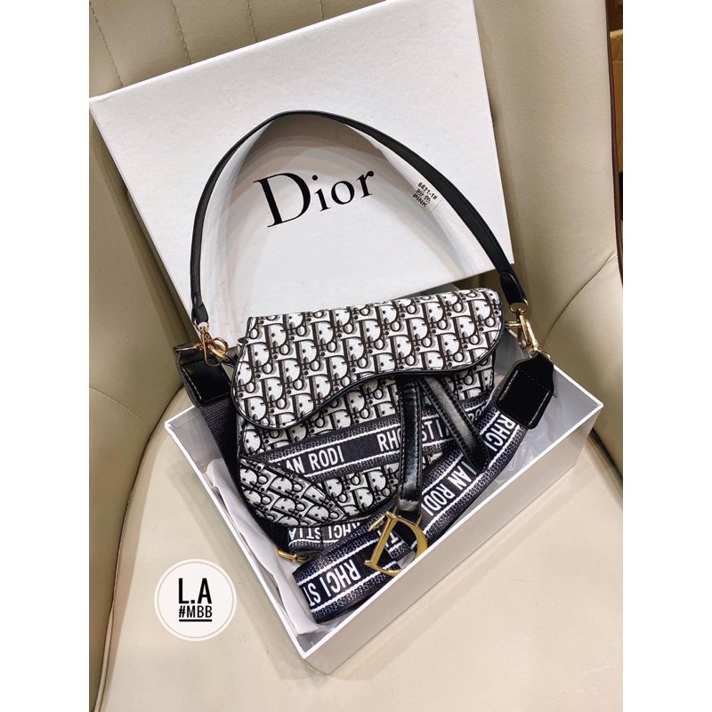 Túi D.i.o.r Yên Ngựa Thổ Cẩm Size 22 | BigBuy360 - bigbuy360.vn