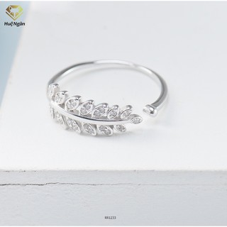 Nhẫn bạc Ý 925 Bạc Xinh Huệ Ngân - Nhẫn lá Oliu đẹp RR1233