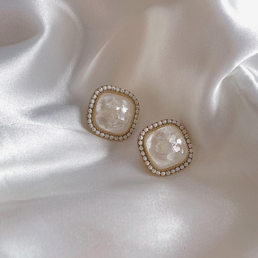 Bông Tai Vỏ Sò Mạ Bạc S925 Phong Cách Hàn Quốc Cổ Điển